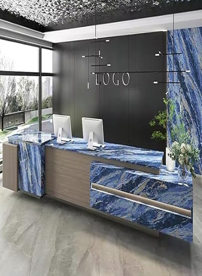 FLETIX Premium Wall Stickers DIY Vinyl Marble Peel and Stick Waterproof Wallpaper for Home-Office-Bedroom Kitchen Countertop Wooden Furniture Oil Proof Kitchen Stickers (1, Blue Sand(60X200cm)) - Image 4